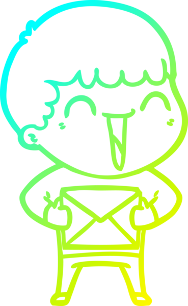 Bir insan tarafından çizilmiş mutlu bir adamın soğuk çizgi çizimi.