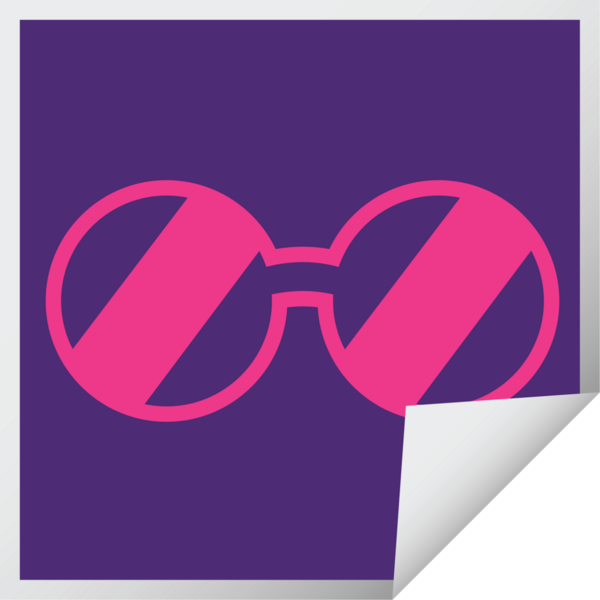 Bir insan tarafından çizilmiş grafik vektör illüstrasyon kare soyma etiketi