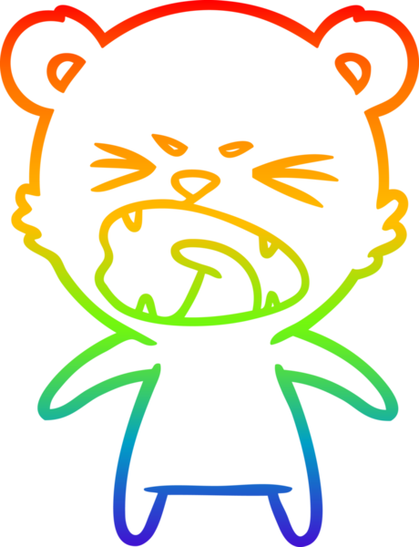 Bir insan tarafından çizilmiş kızgın bir çizgi film ayısının çizimi.