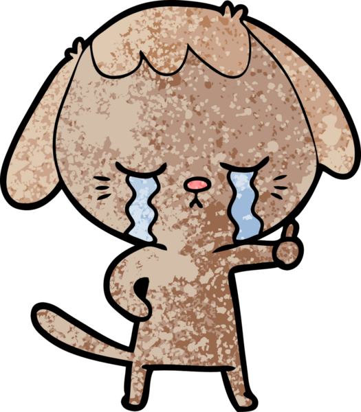 Bir insan tarafından çizilmiş çizgi film köpeği.