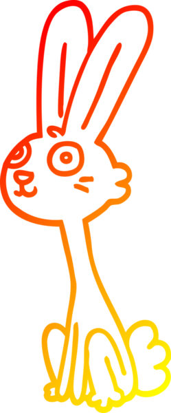 Bir insan tarafından çizilmiş çizgi film tavşanı çizimi