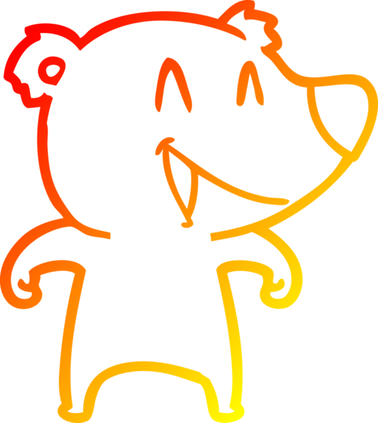 Bir insan tarafından çizilmiş gülen ayı karikatürü.