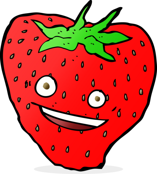 Bir insan tarafından çizilmiş çilek çizgi filmi.