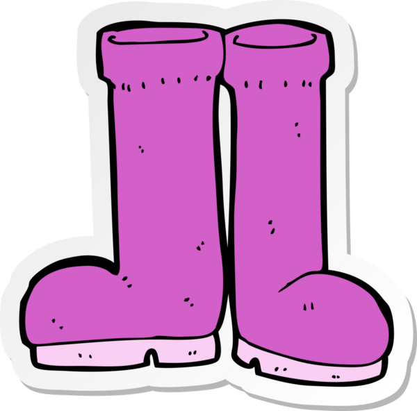 Bir insan tarafından çizilmiş lastik çizme çıkartması.