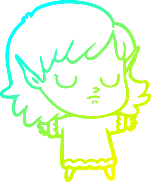 Bir insan tarafından çizilmiş soğuk gradyan çizgi çizimi.