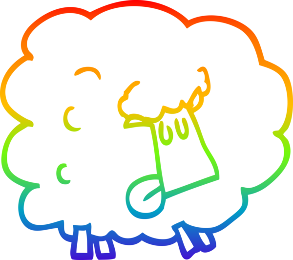 gökkuşağı gradyanı çizimi bir insan tarafından çizilmiş komik bir koyun