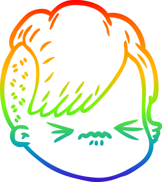 gökkuşağı gradyan çizgi çizimi bir insan tarafından çizilmiş bir kadın yüzü