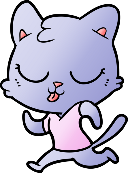 Bir insan tarafından çizilmiş çizgi film kedisi.