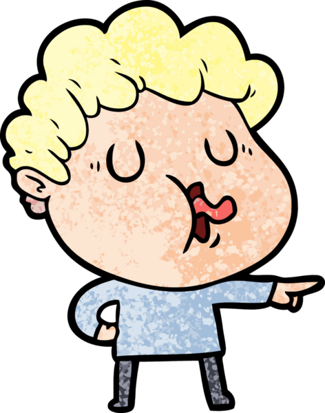 Bir insan tarafından çizilmiş bir karikatür adam.