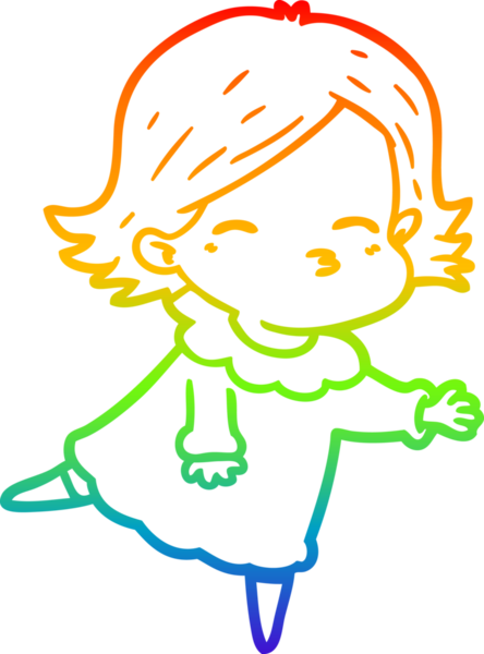 gökkuşağı gradyan çizimi bir insan tarafından çizilmiş bir karikatür kadın