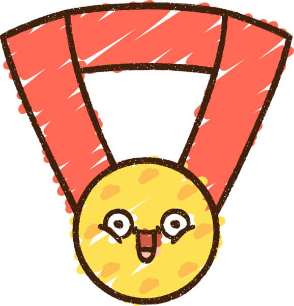 Bir insan tarafından çizilen Altın Madalya Tebeşiri