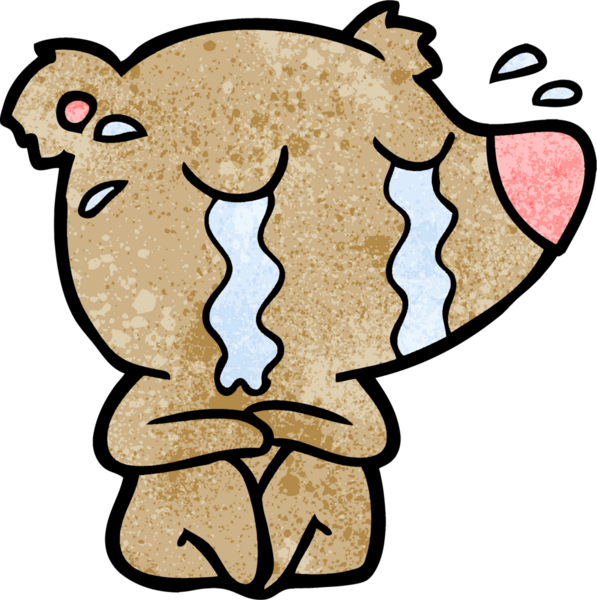 Bir insan tarafından çizilmiş ağlayan ayı.