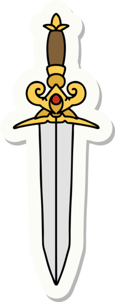 Bir insan tarafından çizilmiş geleneksel bir hançer stili dövme çıkartması.