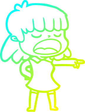 Bir insan tarafından yüksek sesle çizilmiş bir karikatür kadın çizimi.