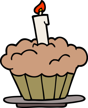 Bir insan tarafından çizilmiş karalama doğum günü pastası.