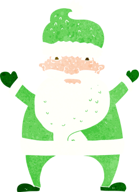 Çizgi film, Noel Baba 'nın bir insan tarafından çizildiğini vurguladı.