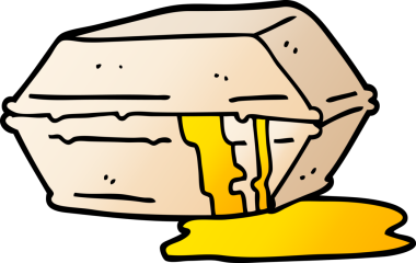 vektör gradyan çizim karikatürü yağlı bir insan tarafından çizilen besinleri alır