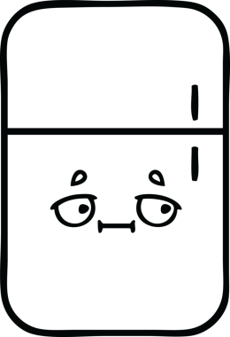 Bir insan tarafından çizilmiş bir buzdolabı karikatürü.