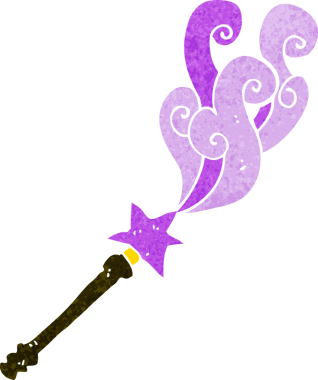 bir insan tarafından çizilmiş sihirli değnek.