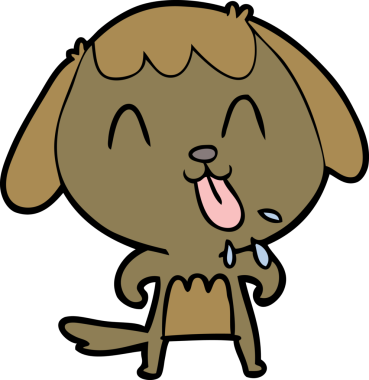 Bir insan tarafından çizilmiş şirin bir çizgi film köpeği.