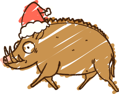 Bir insan tarafından çizilmiş Noel Yaban Domuzu Tebeşiri