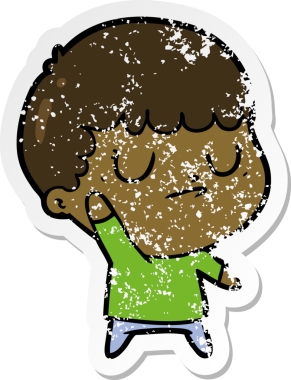 Bir insan tarafından çizilmiş huysuz bir çocuğun sıkıntılı çıkartması.