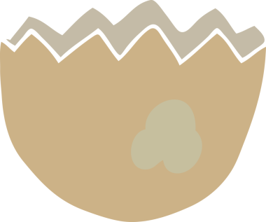 Düz renkli çizgi film. Bir insan tarafından çizilmiş yumurta kabuğu.