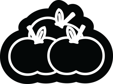 Bir insan tarafından çizilmiş elma simgesi yığını