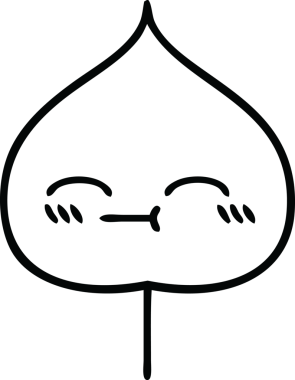 Bir insan tarafından çizilmiş dışavurumsal yaprağın çizgi çizimi