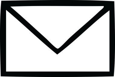 Bir insan tarafından çizilmiş kağıt bir zarfın çizgi çizimi