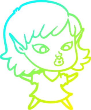 Bir insan tarafından çizilmiş güzel bir elf kızı çizimi.