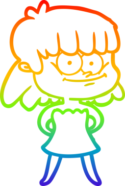 Bir insan tarafından çizilmiş gülümseyen bir karikatür çizimi.