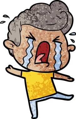 Bir insan tarafından çizilmiş ağlayan bir karikatür.