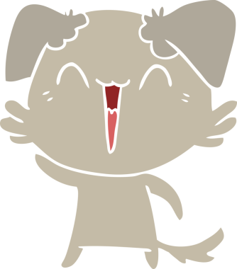 Bir insan tarafından çizilmiş küçük köpek düz renkli karikatür.