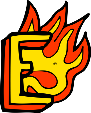 Bir insan tarafından çizilmiş yanan bir karikatür.