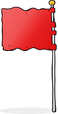 Bir insan tarafından çizilmiş çizgi film bayrağı.