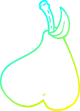 Bir insan tarafından çizilmiş sağlıklı bir armut çizgi çizimi.