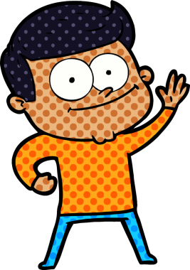 Bir insan tarafından çizilmiş mutlu bir adam.