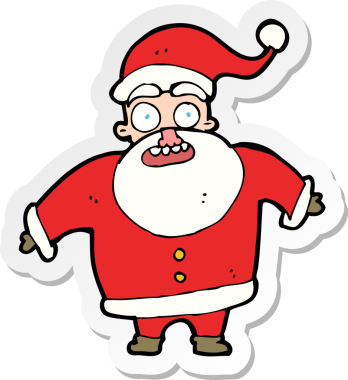 Bir çizgi filmin çıkartması bir insan tarafından çizilmiş Noel Baba 'yı şok etti.