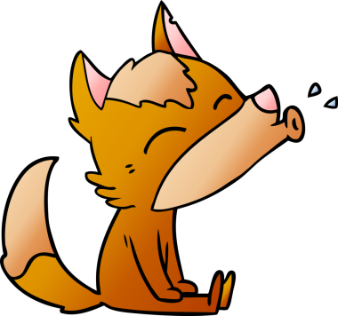 Bir insan tarafından çizilmiş tilki çizgi film karakteri