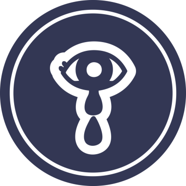 Ağlayan göz yuvarlak simgesi insan tarafından çizilmiş.