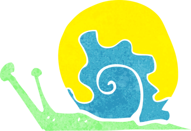 bir insan tarafından çizilmiş karikatür salyangozu