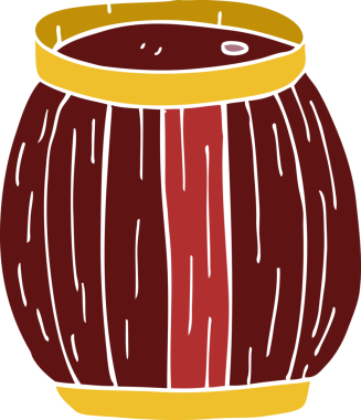 Bir insan tarafından çizilmiş bir fıçının karalaması.