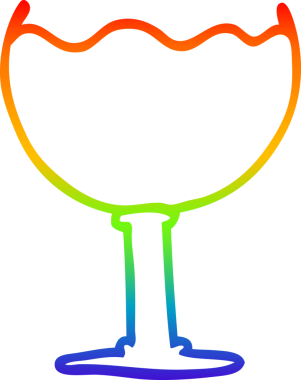 gökkuşağı gradyan çizgisi bir insan tarafından çizilmiş bir şarap kadehinin çizimi