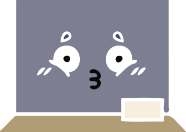 Bir insan tarafından çizilmiş düz renk retro karikatürü