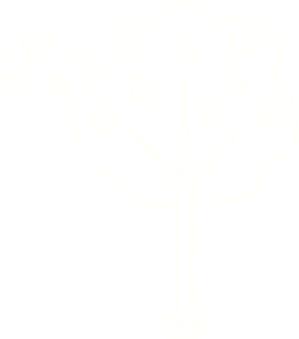 Bir insan tarafından çizilen Çiçekli Ağaç Tebeşiri