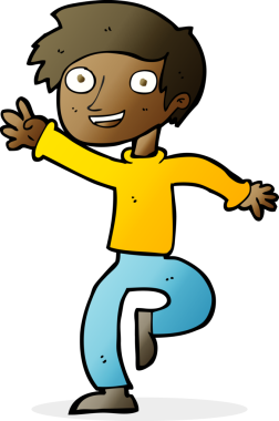 Bir insan tarafından çizilmiş heyecanlı bir çocuk.