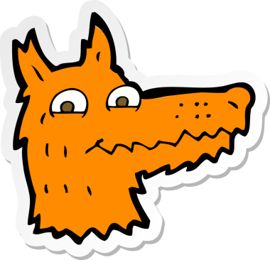 Bir insan tarafından çizilmiş tilki kafasının çıkartması.