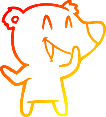 Bir insan tarafından çizilmiş gülen ayı karikatürü.