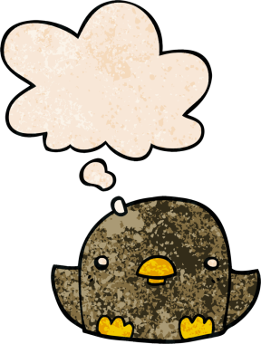 Bir insan tarafından çizilmiş grunge desenli düşünce baloncuğu olan çizgi film pilici.